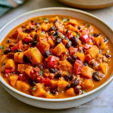 Slow Cooker Sweet Potato Chili Meal Prep Recipe Card