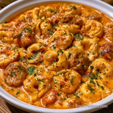Slow Cooker Tortellini Soup with Sausage Recipe Card