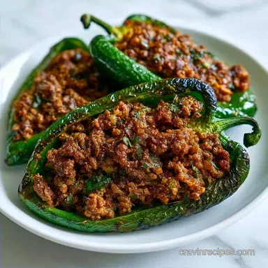 Beef-Stuffed Poblano Peppers