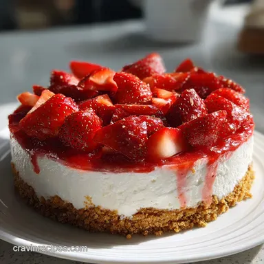 Easy No Bake Strawberry Cheesecake for 12 Recipe Card