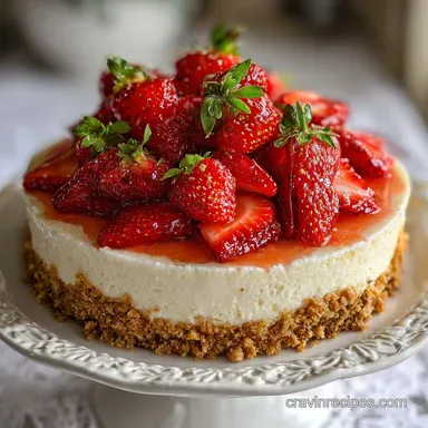 Easy No Bake Strawberry Cheesecake for 12