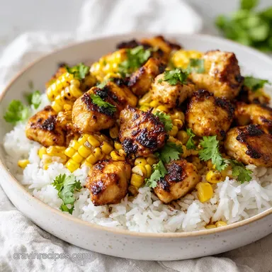 Street Corn Chicken Bowl in 25 Minutes Recipe Card