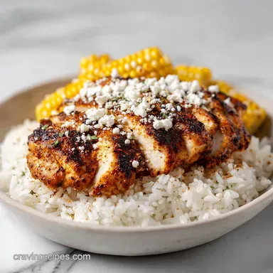 Street Corn Chicken Bowl for 4 Servings Recipe Card