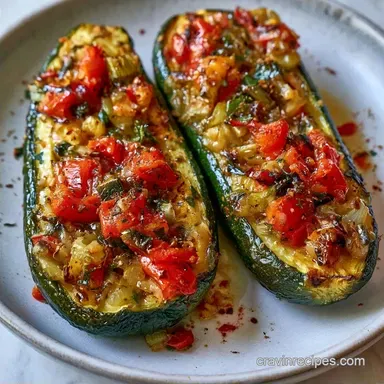 Stuffed Zucchini Boats for 4 Servings