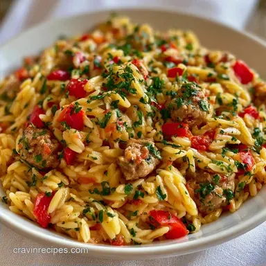 Tuscan Sausage Orzo: One-Pot and Creamy