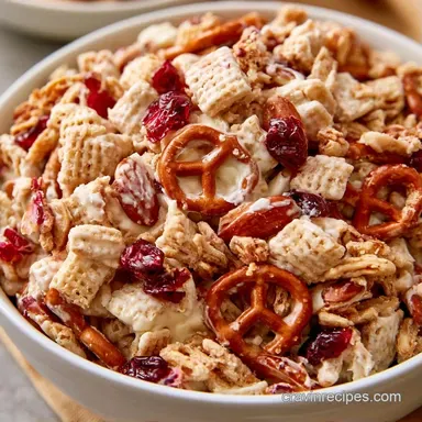White Chocolate Chex Mix for 12 Servings Recipe Card