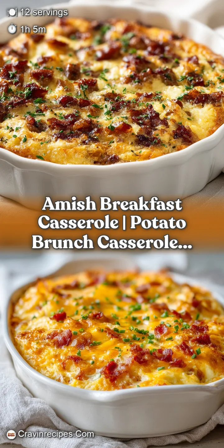 Close-up of fluffy baked casserole with gooey melted cheese, savory sausage, and crispy bacon bits.