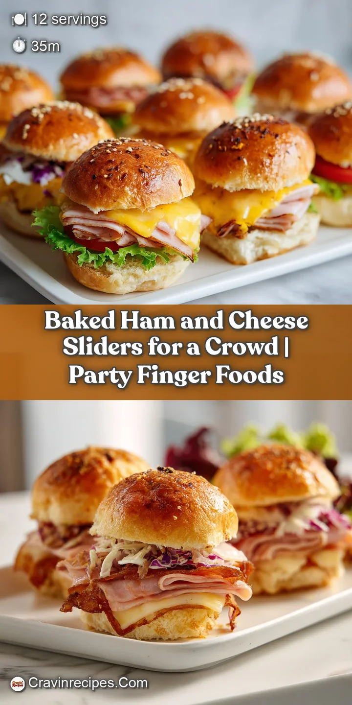 Close-up on a warm slider revealing layers of melted cheese and savory ham, with a soft, buttery-looking toasted bun.