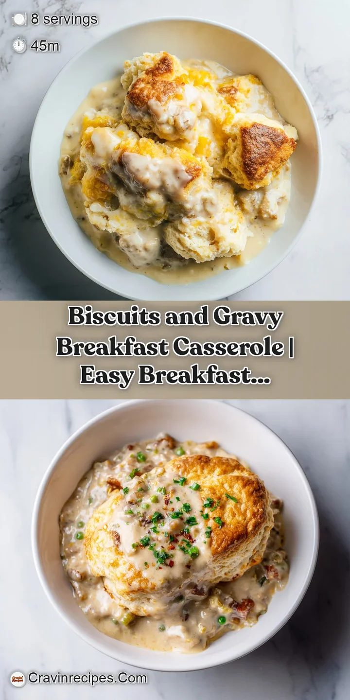 Close-up of a fork lifting a bite of fluffy biscuit from creamy, peppery gravy, hinting at a warm, hearty meal.