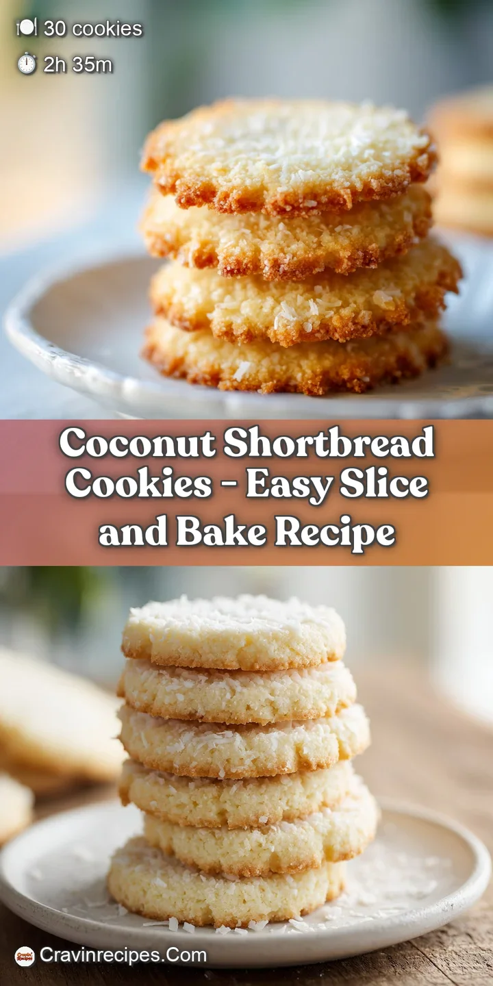 Close-up of a crisp coconut shortbread cookie, showing its crumbly texture and sweet topping.