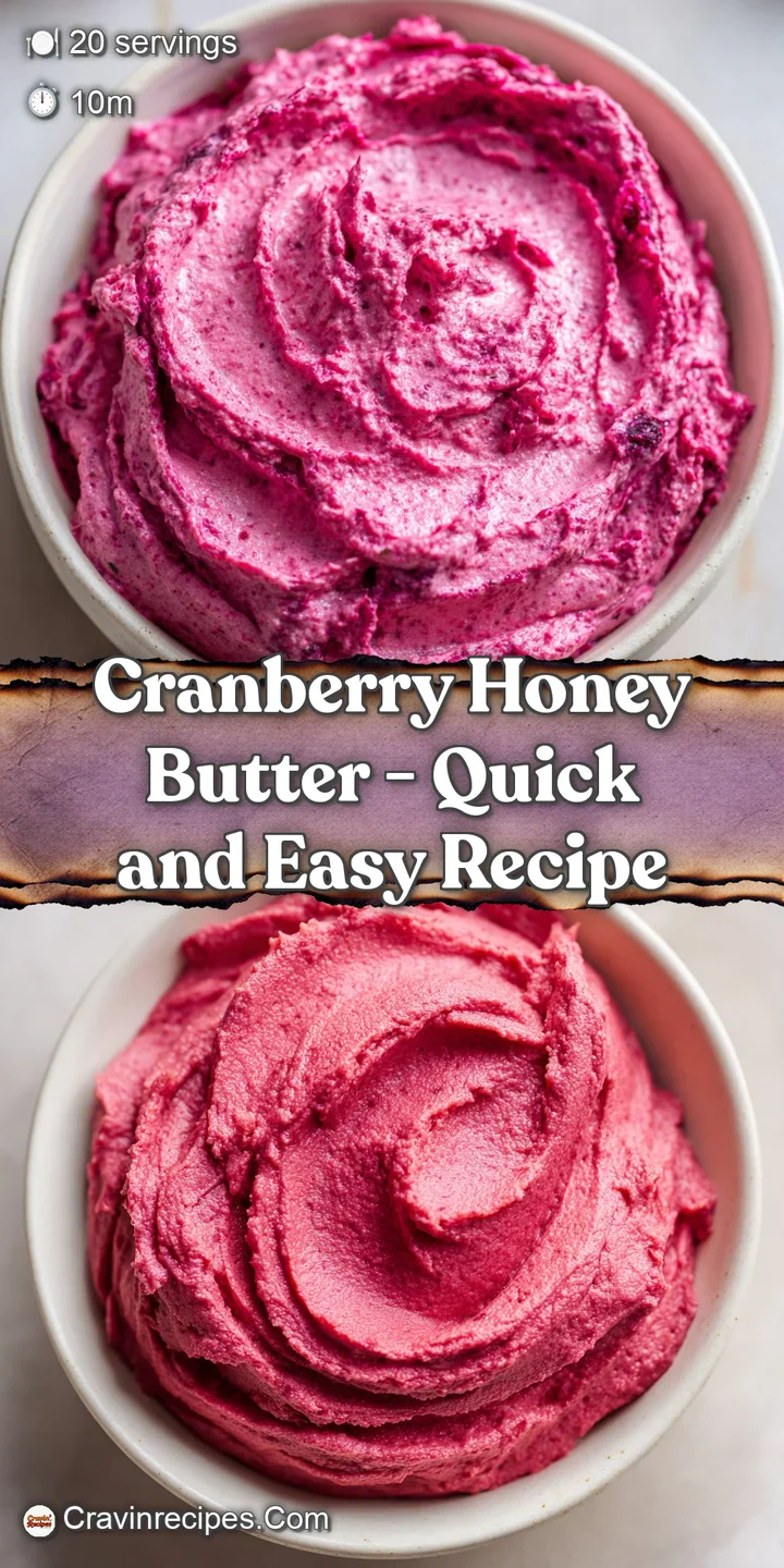 Close-up of a glossy, vibrant cranberry spread with a shimmering honey glaze.