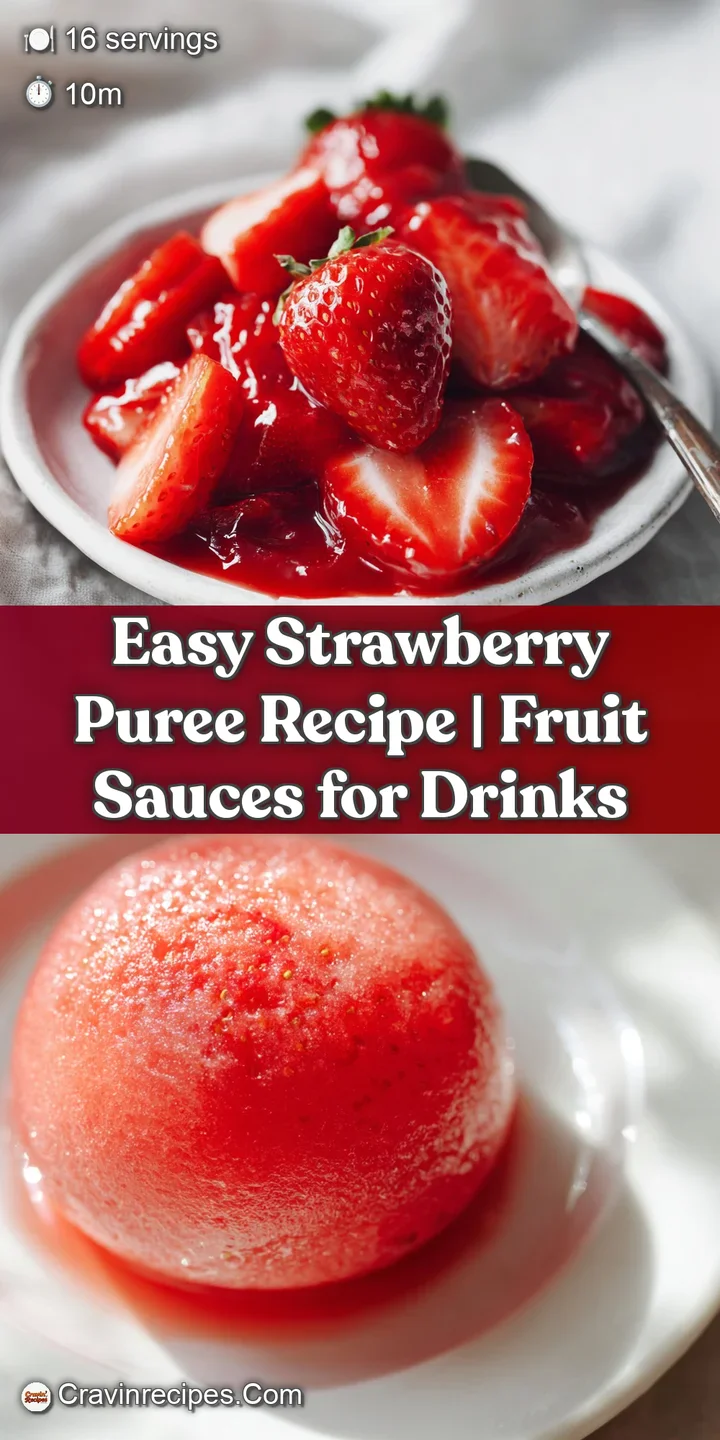 Close-up of glistening strawberry puree, its vibrant color and tiny air bubbles promising a burst of fresh, sweet, berry f...