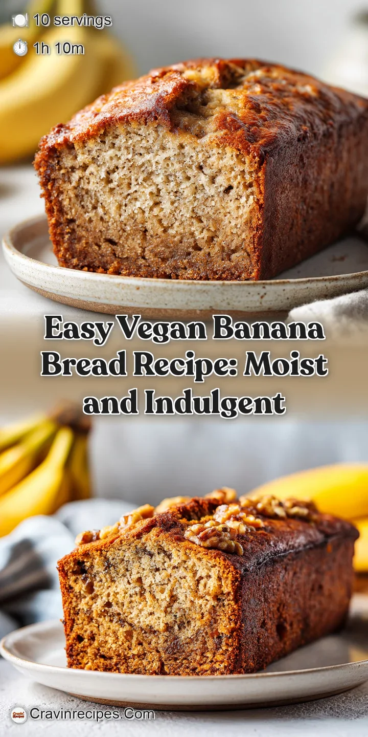 Close-up of moist vegan banana bread. The crumb is speckled with ripe banana. Dark sugar hints at sweet, caramelized flavor.