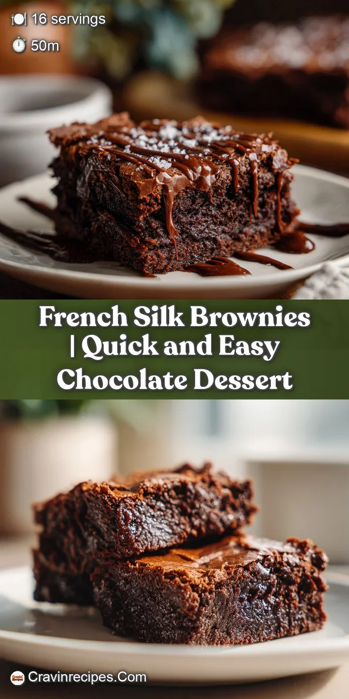 A close-up reveals the ultra-smooth, silky texture of a decadent chocolate brownie's surface.