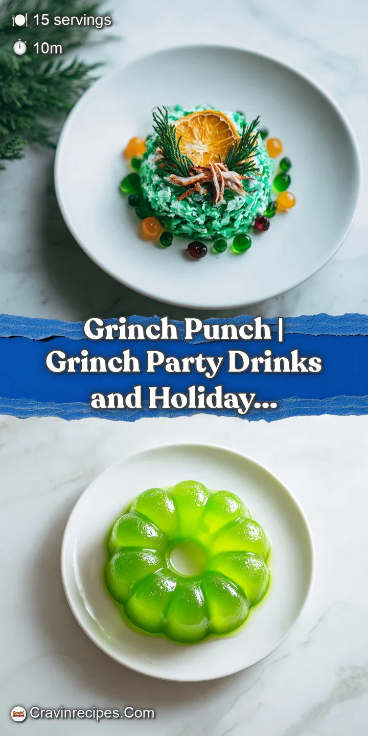 Close-up of creamy lime sherbet melting into fizzy green punch, creating a refreshing swirl.