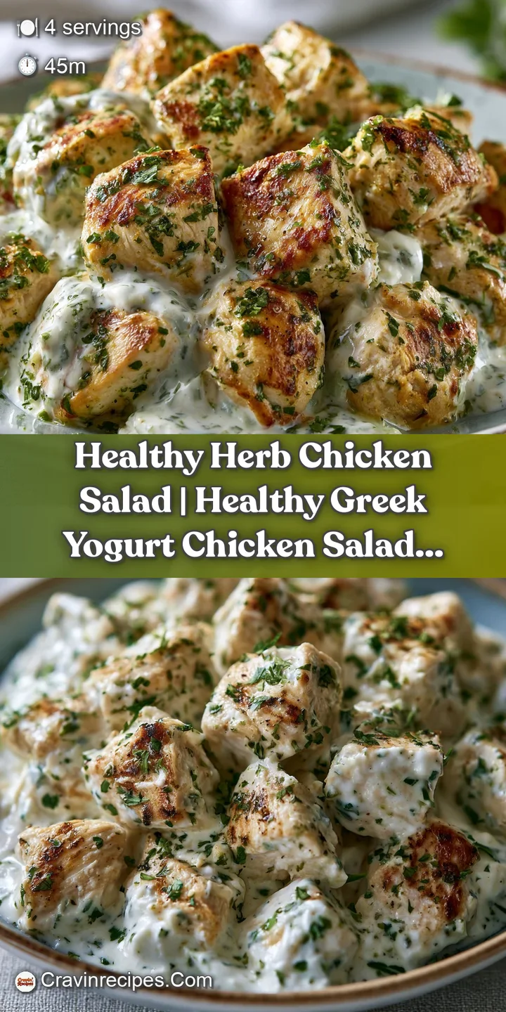 Close-up of juicy chicken chunks coated in creamy dressing with bright green herb flecks and crisp red onion bits.
