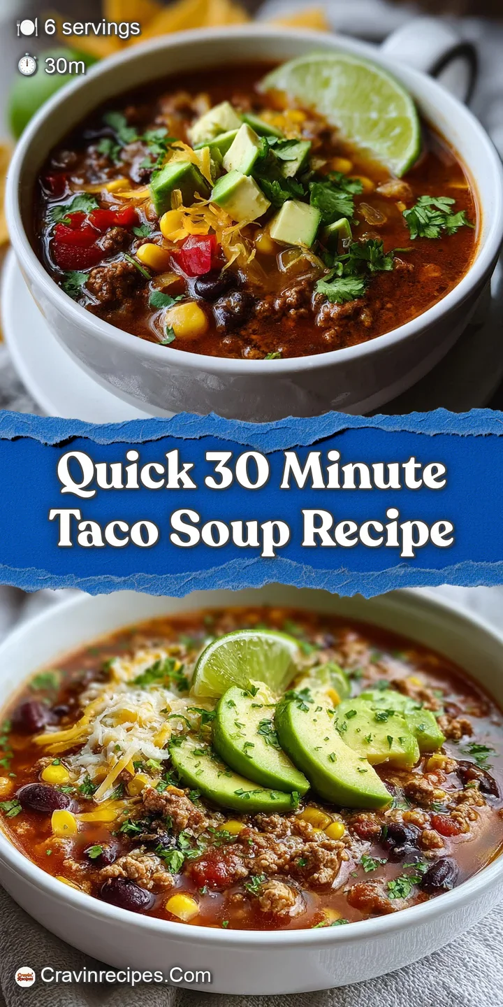 Earthy taco soup bubbling; flecks of green peppers and onions swim in a flavorful, chili-infused broth. A cozy, comforting...