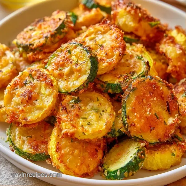 Neatly stacked slices of roasted golden squash and green zucchini on a white plate with a dusting of fresh parsley.