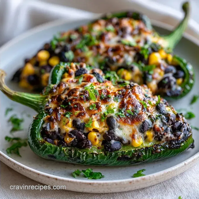 Guilt-Free Black Bean and Pepper Jack Poblanos