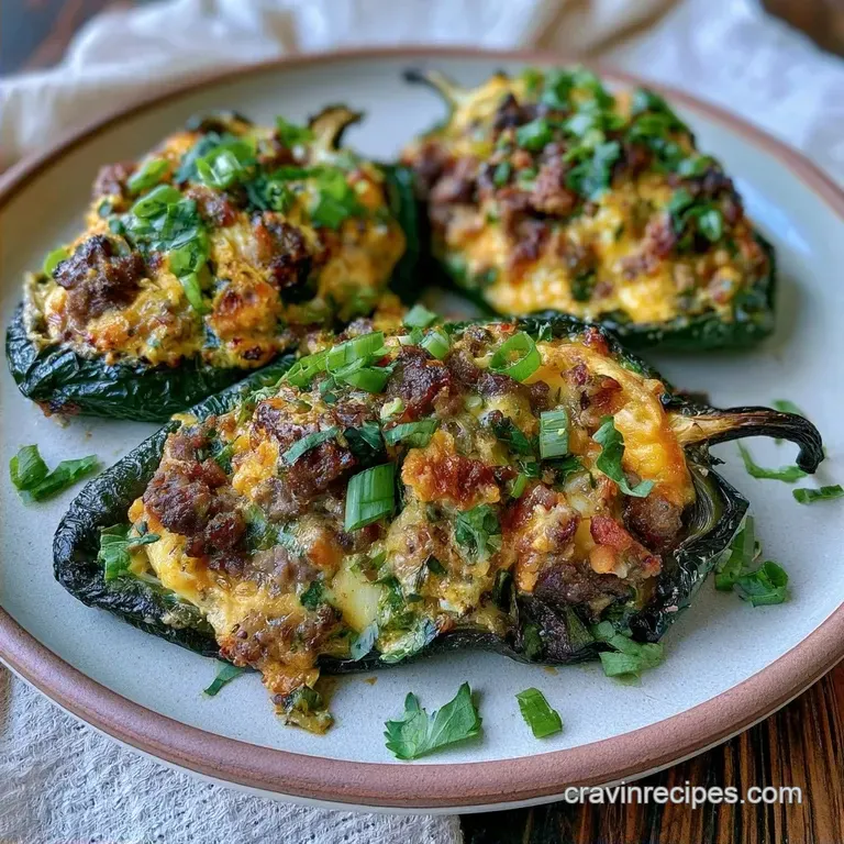 Easy Breakfast Stuffed Poblano Peppers with Sausage