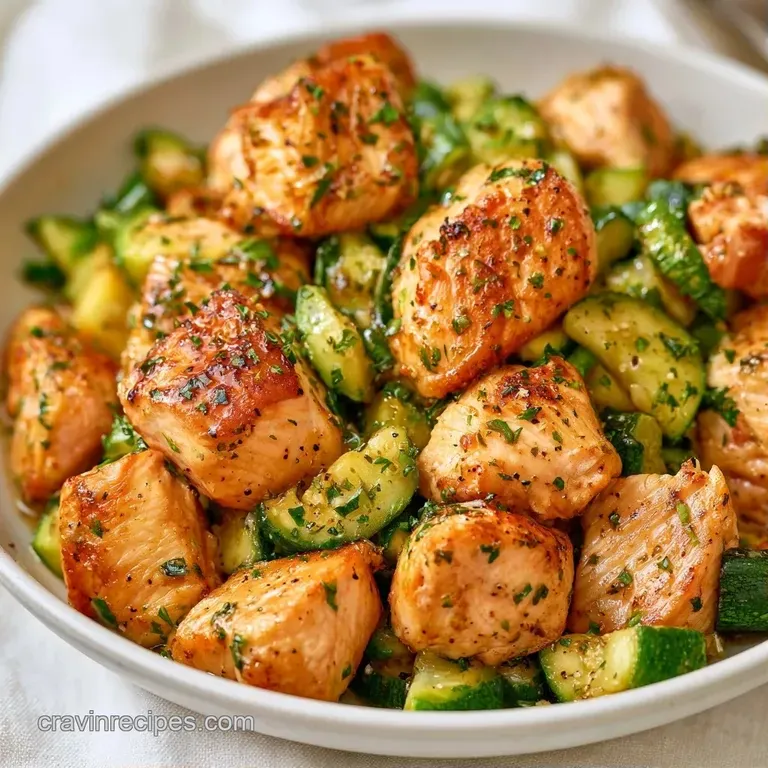 Sliced golden chicken on a white plate paired with bright green asparagus and a drizzle of glistening herb butter.