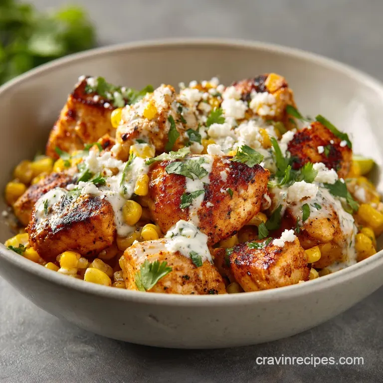 High Protein Chicken Street Corn Salad: Creamy & Zesty