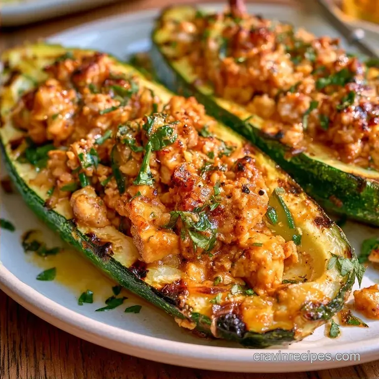 Keto Chicken Stuffed Zucchini