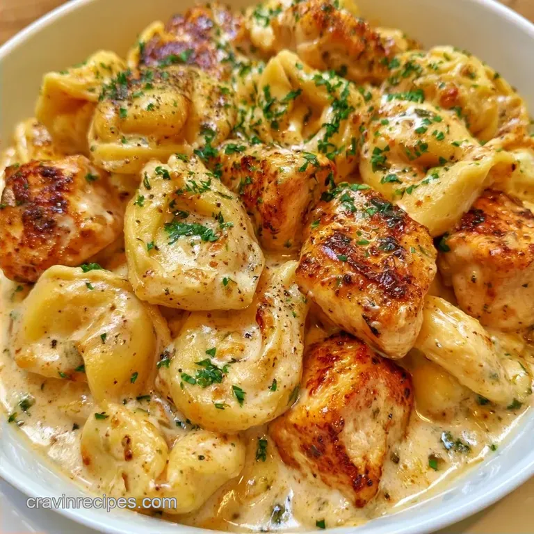 Lightened-Up Creamy Chicken Tortellini Alfredo