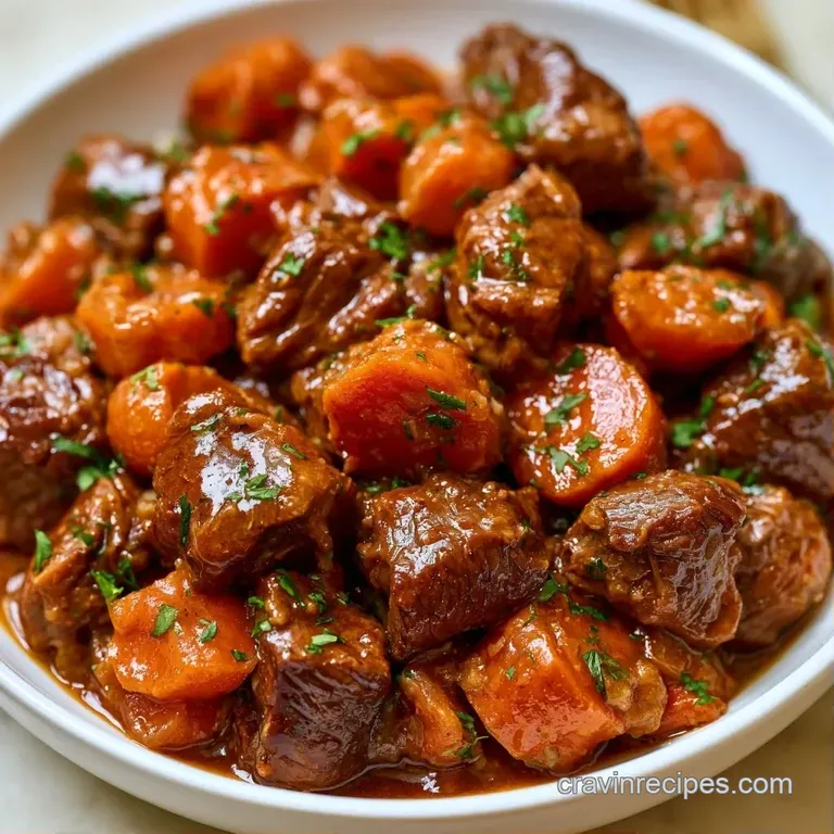 Slices of succulent brown beef resting on creamy mashed potatoes, drizzled with savory sauce and topped with parsley