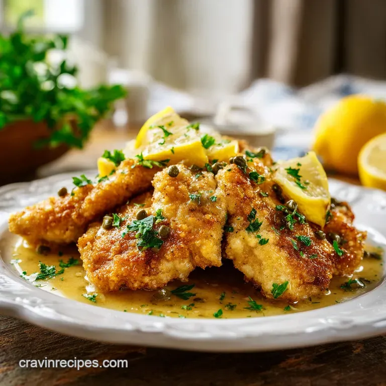 Golden Crispy Chicken Piccata: Italian Dinner