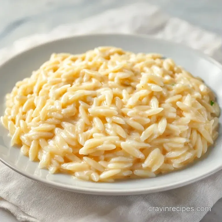 Elegant white bowl of velvety pasta topped with a shower of grated parmesan and a sprig of fresh green parsley.