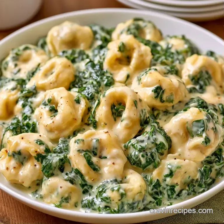 Plated pasta in a shallow white bowl, garnished with a fresh basil leaf and cracked black pepper on top.