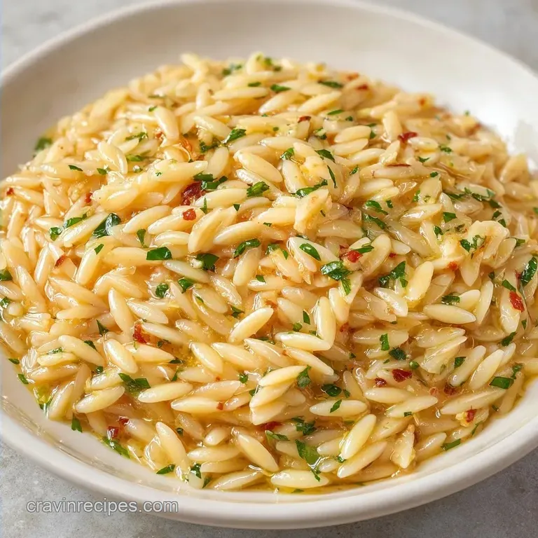 Easy Garlic Orzo Pasta: Buttery and Glossy
