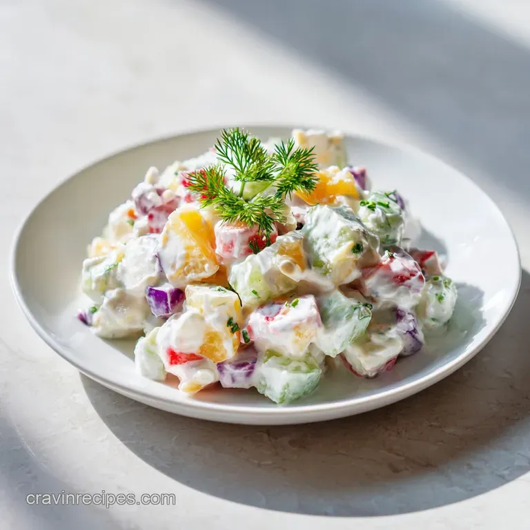 A glistening scoop of pale green, marshmallow-studded salad served in a delicate glass bowl.
