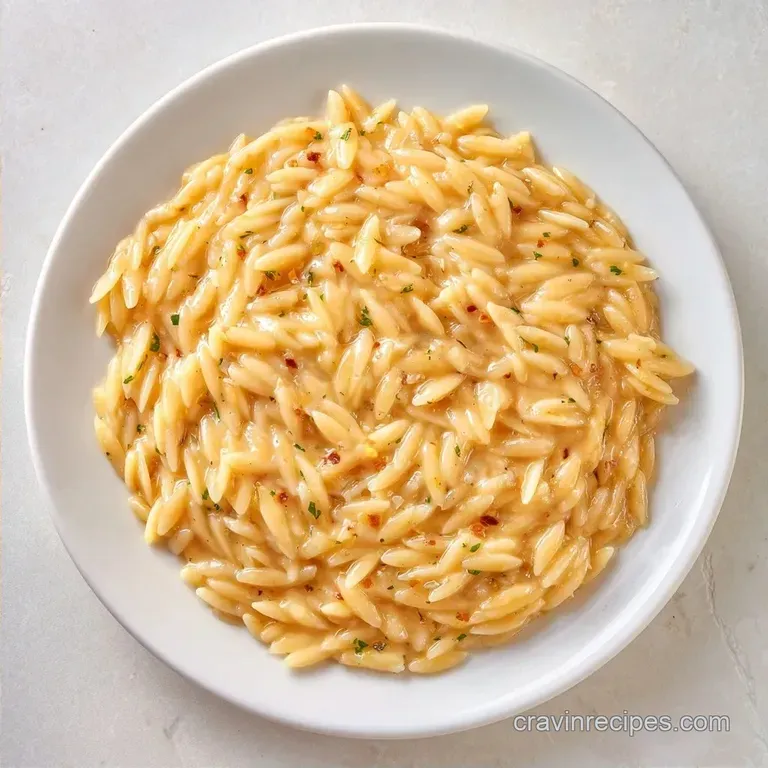 Five Ingredient Orzo Recipe: Garlic Parmesan
