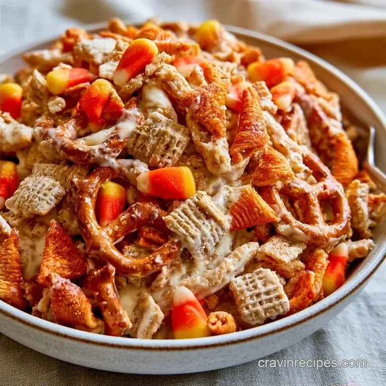 Spooky White Chocolate Halloween Chex Mix