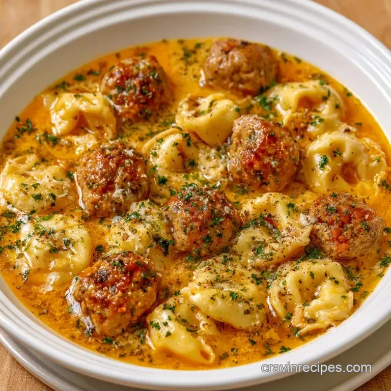 Meatball Soup with Tortellini in 30 Minutes