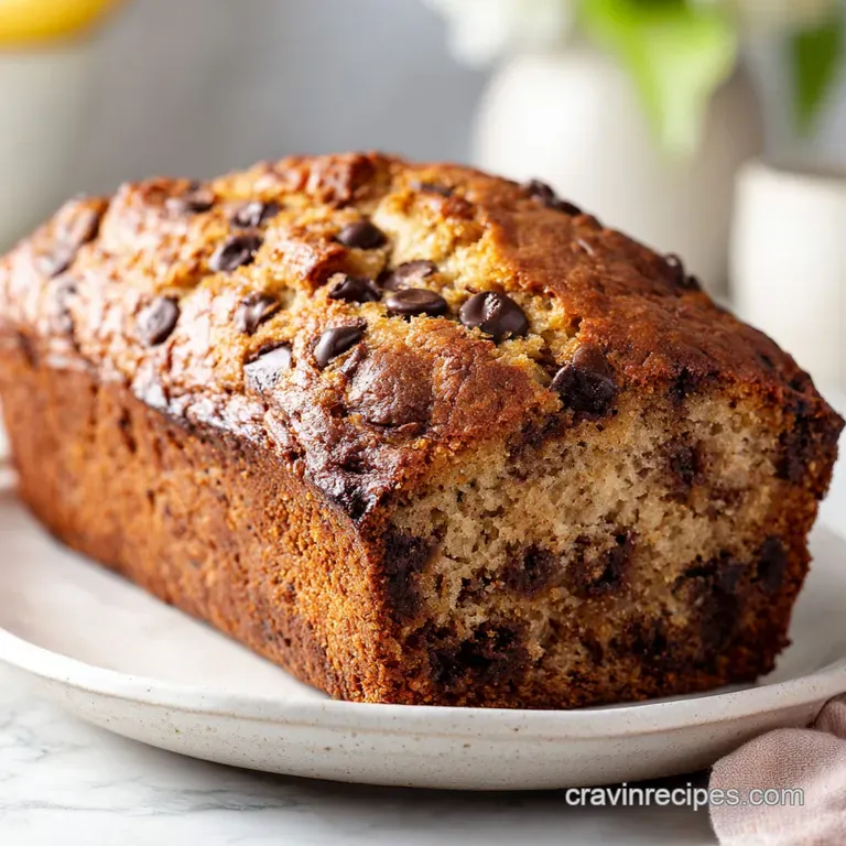 Chocolate Chip Banana Bread: Fudgy & Soft