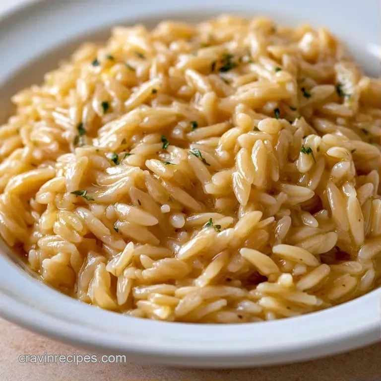 A shallow white bowl filled with velvety pasta, garnished with a sprig of thyme and a drizzle of golden olive oil.
