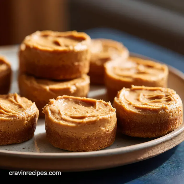Three peanut butter balls, arranged artfully on a white plate, dusted with cocoa, beside crushed peanuts, invitingly prese...