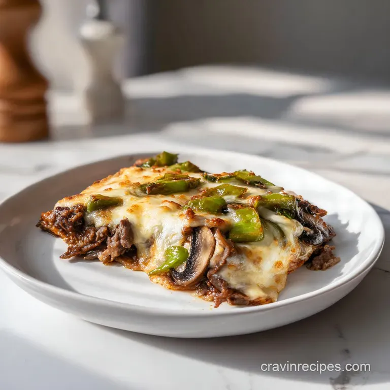 Philly Cheesesteak Casserole: Low Carb and Creamy