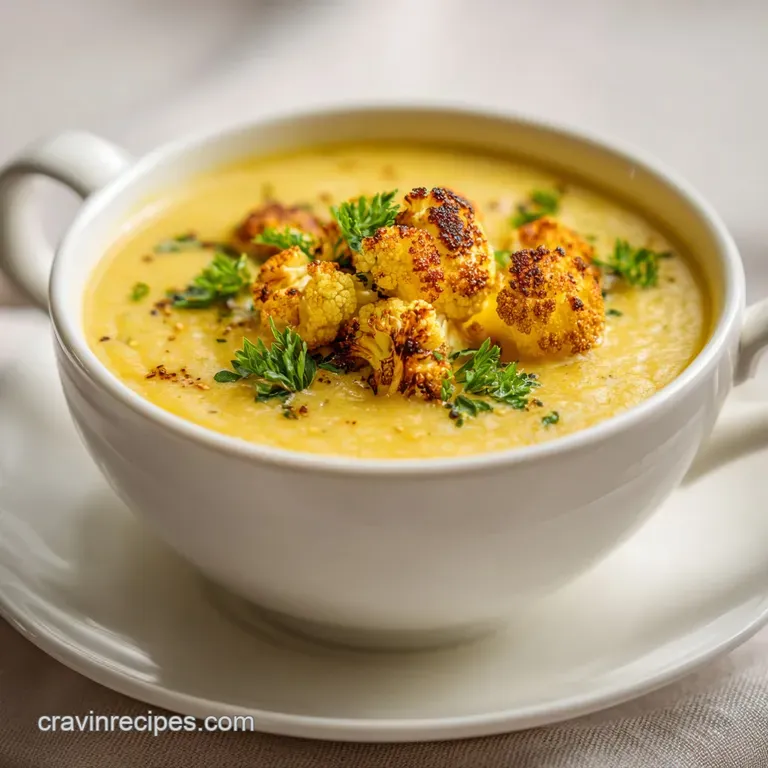 Golden Roasted Cauliflower Soup