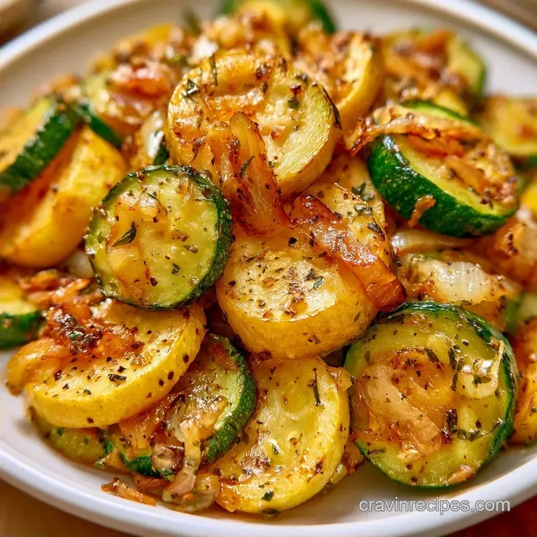 Skillet Zucchini Squash with Garlic and Onion