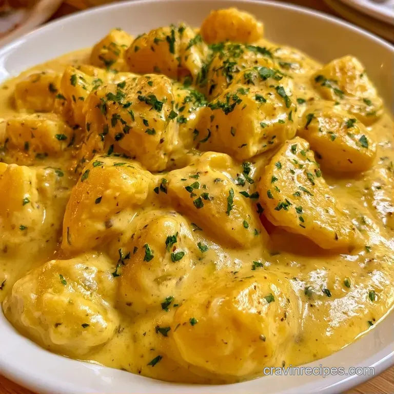 Velvet-smooth white potatoes in a ceramic bowl, garnished with melting butter and a sprig of fresh green parsley.