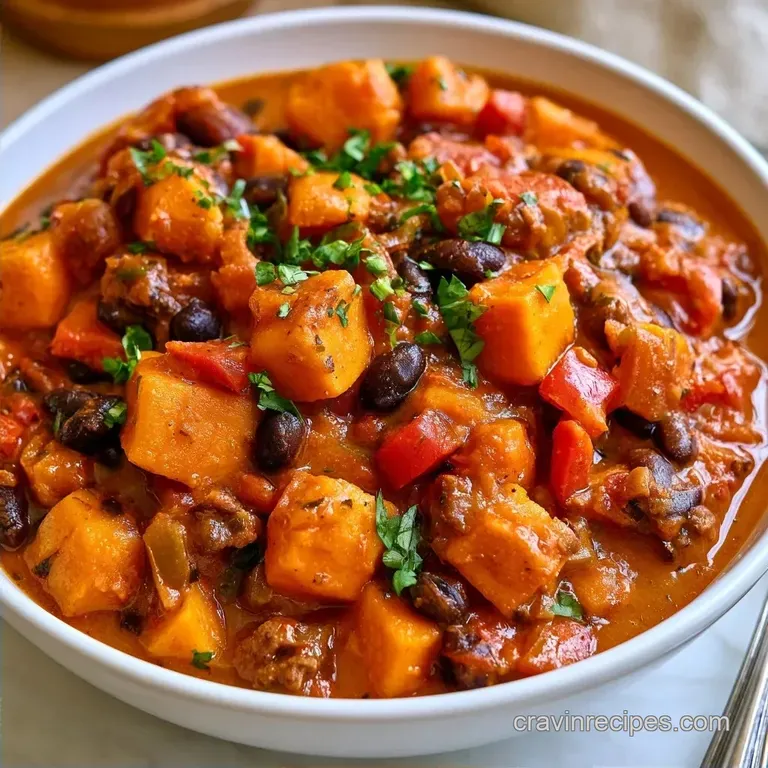 Slow Cooker Sweet Potato Chili with Black Beans