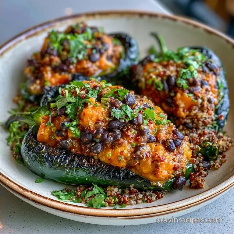 Healthy Vegetarian Southwest Stuffed Poblanos